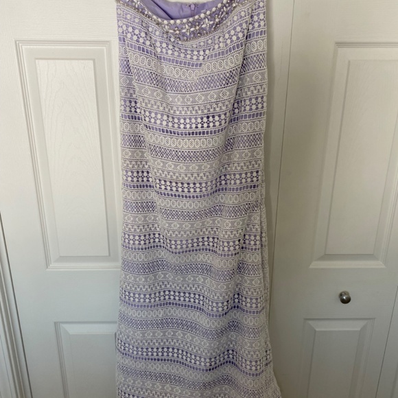 Two Piece Purple Prom Dress Size 8 - Picture 4 of 6